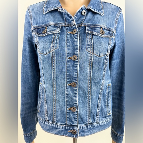 Women's Tommy Hilfiger Denim Button-up Jacket, Blue Size Small - Picture 2 of 13